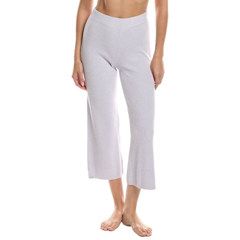 Barefoot Dreams Womens Cozychic Ultra Lite Ribbed Slit Crop Pant, Purple